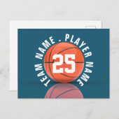 Custom Basketball Team Postkarte (Vorne/Hinten)