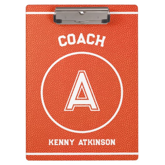 Custom Basketball Textured Coach Sporty Klemmbrett (Vorderseite)