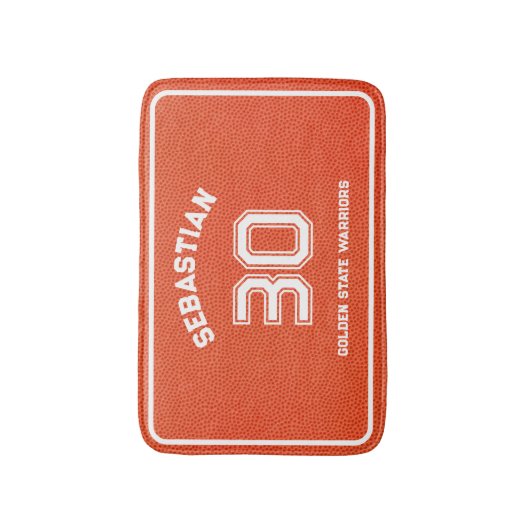 Custom Basketball Textured Orange Badematte (Vorderseite Vertikal)