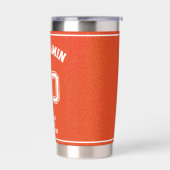 Custom Basketball Textured Orange Insulated Tumble Thermobecher (Links)