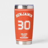 Custom Basketball Textured Orange Insulated Tumble Thermobecher (Vorderseite)