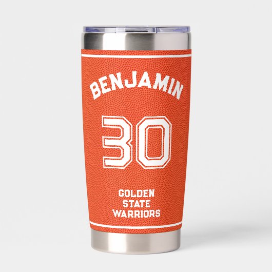 Custom Basketball Textured Orange Insulated Tumble Thermobecher (Vorderseite)