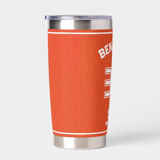 Custom Basketball Textured Orange Insulated Tumble Thermobecher (Rechts)