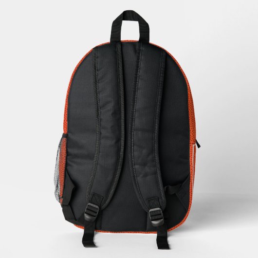 Custom Basketball Textured Orange Name Bedruckter Rucksack (Rückseite)