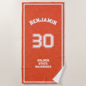 Custom Basketball Textured Orange Strandtuch (Vorderseite)