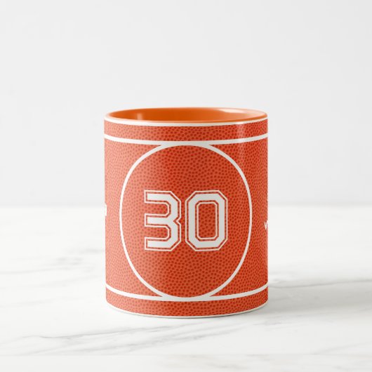 Custom Basketball Textured Orange Zweifarbige Tasse (Mittel)