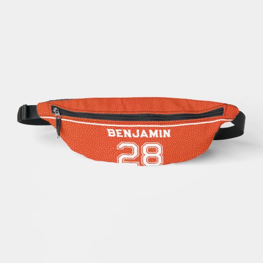 Custom Basketball Textured Player Number Orange Bauchtasche (Vorderseite)