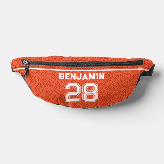 Custom Basketball Textured Player Number Orange Bauchtasche (Ablage )