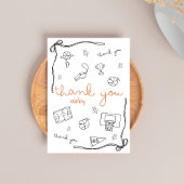 Custom Basketball Thank you Card Doodle Dankeskarte