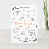 Custom Basketball Thank you Card Doodle Dankeskarte (Vorderseite)