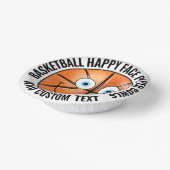 Custom Basketball Thema Party BLAUE EYES Happy Fac Pappteller (Gewinkelt)