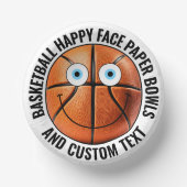 Custom Basketball Thema Party BLAUE EYES Happy Fac Pappteller (Vorderseite)