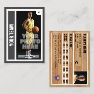 Custom Basketball Trading Card - Dunkelgrau Telefonnummerkarte