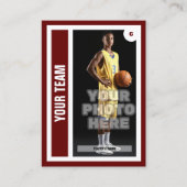 Custom Basketball Trading Card - Dunkelrot Telefonnummerkarte (Vorderseite)