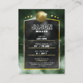 Custom Basketball Trading Card Green Gold Stadium Telefonnummerkarte (Rückseite)