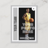 Custom Basketball Trading Card - Light Gray Telefonnummerkarte (Vorderseite)