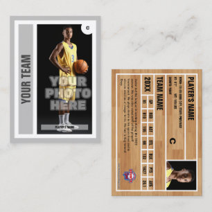 Custom Basketball Trading Card - Light Gray Telefonnummerkarte