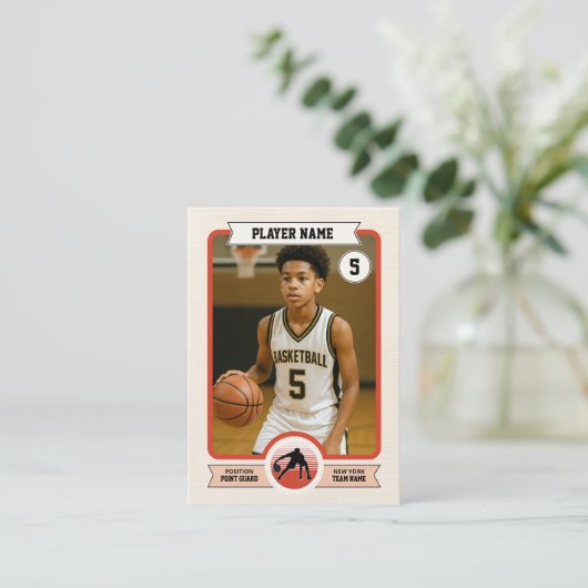Custom Basketball Trading Card, Retro Player Card Telefonnummerkarte (Stehend Vorderseite)