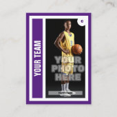 Custom Basketball Trading Card - Royal Lila Telefonnummerkarte (Vorderseite)