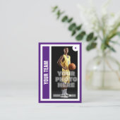 Custom Basketball Trading Card - Royal Lila Telefonnummerkarte (Stehend Vorderseite)