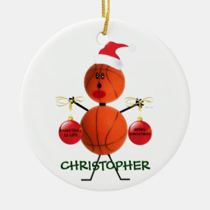 Custom Basketball Weihnachten Keramikornament