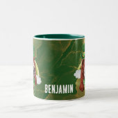 Custom Basset Hound Gold St Patricks Day Zweifarbige Tasse (Mittel)