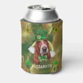 Custom Basset Hound Gold St Patricks Dosenkühler (Kanne Rückseite)