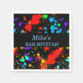 Custom Bat/Bar Mitzvah, Paint Spritzer Serviette
