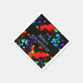 Custom Bat/Bar Mitzvah, Paint Spritzer Serviette (Ecke)