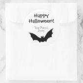 Custom Bat Happy Halloween Runder Aufkleber (Tasche)