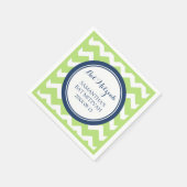Custom Bat Mitzvah Napkin Limon Blue Zickzack Serviette (Ecke)