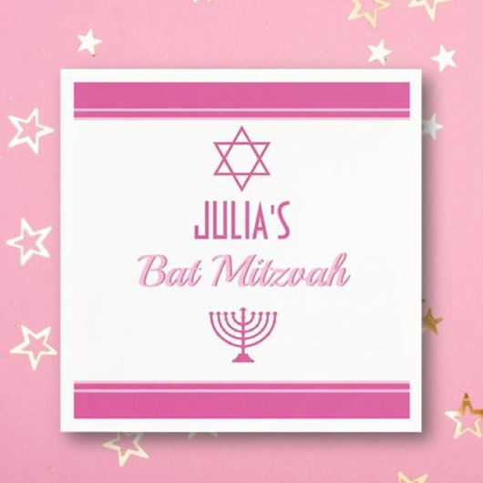 Custom Bat Mitzvah Napkins Serviette