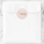CUSTOM Bat Mitzvah rot Rosa Goldname SASHA Runder Aufkleber (Tasche)