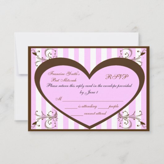 Custom Bat Mitzvah RSVP Cards (Vorderseite)