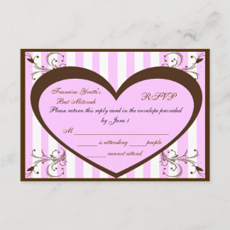 Custom Bat Mitzvah RSVP Cards Karte