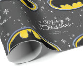 Custom Batman Logo Weihnachten Schneeflocke Geschenkpapier (Rolleneckpunkt)