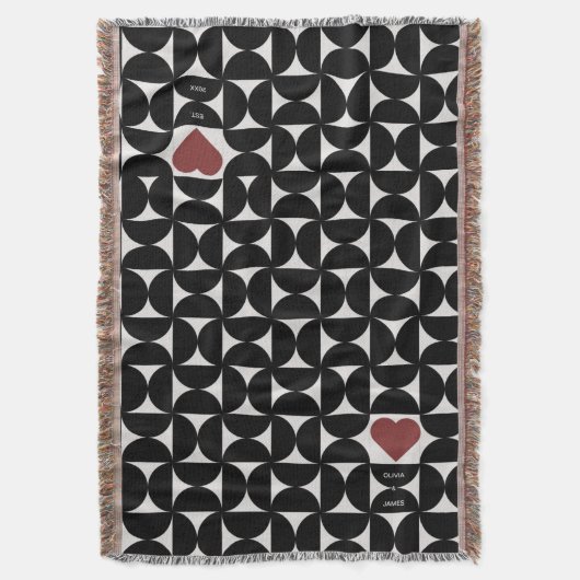 Custom Bauhaus Geometric Valentine's Day Decke (Vorderseite Vertikal)