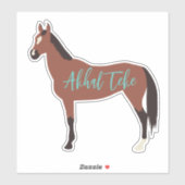 Custom Bay Akhal Teke Silhouette Aufkleber (Blatt)