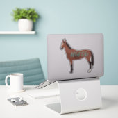 Custom Bay Akhal Teke Silhouette Aufkleber (Laptop auf Schreibtisch)