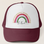Custom Be Kind Glitzer Rainbow Hat Rainbow Cap Truckerkappe (Vorderseite)