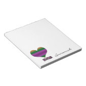 Custom Be Mine Valentine Lila Strip Herz Notizblock (angewinkelt)