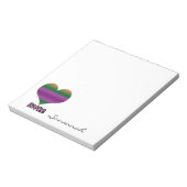 Custom Be Mine Valentine Lila Strip Herz Notizblock (Rotiert)