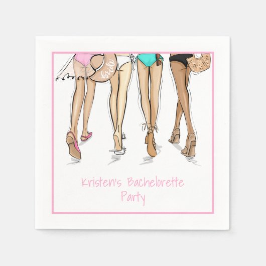 Custom Beach Bachelorette Destination Bride Squad  Serviette (Vorderseite)