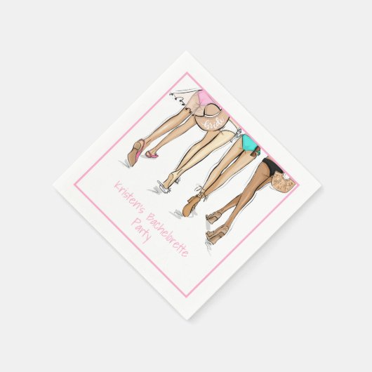 Custom Beach Bachelorette Destination Bride Squad  Serviette (Ecke)