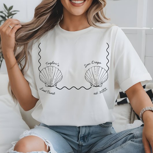 Custom Beach Bachelorette letzten Toast an der Küs T-Shirt