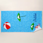 Custom Beach Ball Pool Toys Curly Waves Strandtuch (Vorderseite)