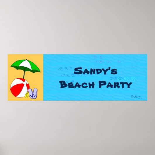 Custom Beach Ball Pool Umbrett Party Poster (Vorne)
