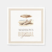Custom Beach Beige Pastel Brautparty Serviette (Vorderseite)