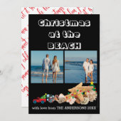 Custom Beach 🎄 Christmas Seashells Collage Feiertagskarte (Vorne/Hinten)