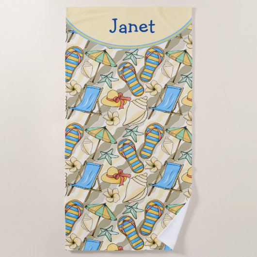 Custom Beach Dreh Flop Strandtuch (Vorderseite)